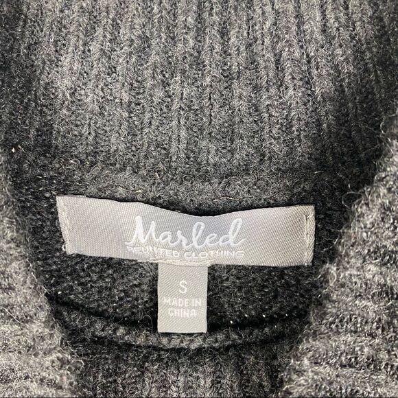 Marled Reunited Clothing Mock Neck Sweater Gray Metallic Stripes Soft Knit S - Picture 2 of 11